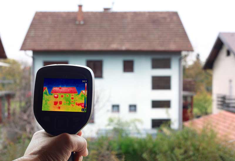 Thermographie-Verfahren zum Auffspüren von Energieverlusten am Wohnhaus